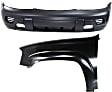 2-Piece Kit, Front Primed Bumper Cover, Includes (1) Bumper Cover and (1) Fender