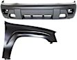 2-Piece Kit, Front Upper - Primed, Lower - Textured Bumper Cover, CAPA Certified, Includes (1) Bumper Cover and (1) Fender
