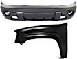 2-Piece Kit, Front Primed Bumper Cover, CAPA Certified, Includes (1) Bumper Cover and (1) Fender