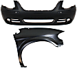2-Piece Kit, Front Primed Bumper Cover, Includes (1) Bumper Cover and (1) Fender