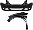 2-Piece Kit, Front Primed Bumper Cover, Includes (1) Bumper Cover and (1) Fender