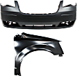 2-Piece Kit, Front Primed Bumper Cover, For Models Without Chrome Insert, CAPA Certified, Includes (1) Bumper Cover and (1) Fender