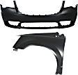 2-Piece Kit, Front, Driver Side Fender, For Models Without Side Repeater Light, CAPA Certified, Includes (1) Bumper Cover and (1) Fender