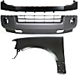 3-Piece Kit, Front, Upper and Lower Upper - Primed, Lower - Textured Bumper Cover, CAPA Certified, Includes (2) Bumper Cover and (1) Fender