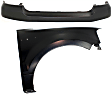 2-Piece Kit, Front Primed Bumper Cover, CAPA Certified, Includes (1) Bumper Cover and (1) Fender