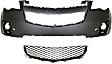 2-Piece Kit, Front, Upper Primed Bumper Cover, Includes (1) Bumper Cover and (1) Bumper Grille