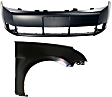 2-Piece Kit, Front Primed Bumper Cover, Includes (1) Bumper Cover and (1) Fender
