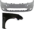 2-Piece Kit, Front Primed Bumper Cover, Includes (1) Bumper Cover and (1) Fender
