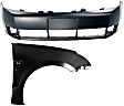 2-Piece Kit, Front Primed Bumper Cover, Includes (1) Bumper Cover and (1) Fender