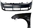 2-Piece Kit, Front Primed Bumper Cover, Includes (1) Bumper Cover and (1) Fender