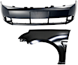 2-Piece Kit, Front Primed Bumper Cover, CAPA Certified, Includes (1) Bumper Cover and (1) Fender