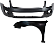 2-Piece Kit, Front Primed Bumper Cover, Includes (1) Bumper Cover and (1) Fender