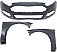 3-Piece Kit, Front Primed Bumper Cover, Includes (1) Bumper Cover and (2) Fender