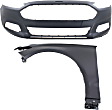 2-Piece Kit, Front Primed Bumper Cover, Includes (1) Bumper Cover and (1) Fender