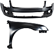 2-Piece Kit, Front Primed Bumper Cover, CAPA Certified, Includes (1) Bumper Cover and (1) Fender