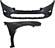2-Piece Kit, Front Primed Bumper Cover, CAPA Certified, Includes (1) Bumper Cover and (1) Fender