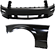 2-Piece Kit, Front Primed Bumper Cover, For Models Without California Special Package, Includes (1) Bumper Cover and (1) Fender