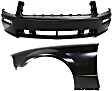 2-Piece Kit, Front Primed Bumper Cover, For Models Without California Special Package, CAPA Certified, Includes (1) Bumper Cover and (1) Fender