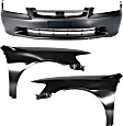1999 Honda Accord LX - 3-Piece Kit Front Primed Bumper Cover, Sedan,  Includes (1) Bumper Cover and (2) Fender