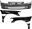 3-Piece Kit, Front Primed Bumper Cover, Includes (1) Bumper Cover and (2) Fender