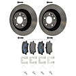 KIT-112624-319 2-Wheel Set Rear Brake Disc and Pad Kit, Plain Surface Semi-metallic, Includes (2) Brake Disc and (1) Brake Pad Set