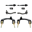6-Piece Kit Front, Driver and Passenger Side, Upper Control Arm Kit, Includes (2) Control Arm and (4) Tie Rod End
