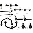 12-Piece Kit Front, Driver and Passenger Side, Upper Control Arm Kit, Includes (2) Ball Joint, (2) Control Arm, (4) Sway Bar Link, and (4) Tie Rod End