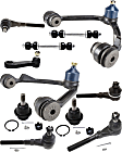 11-Piece Kit Front, Driver and Passenger Side, Upper Control Arm Kit, Includes (2) Ball Joint, (2) Control Arm, (1) Pitman Arm, (2) Sway Bar Link, and (4) Tie Rod End
