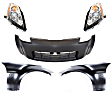 2003 Nissan 350Z Enthusiast - 5-Piece Kit Front Primed Bumper Cover, Coupe,  Includes (1) Bumper Cover, (2) Fender, and (2) Headlight