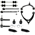 12-Piece Kit Suspension Kit, Includes (2) Control Arm, (2) Sway Bar Link, (2) Ball Joint, (4) Tie Rod End and (2) Steering Rack Boot