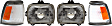 4-Piece Kit Driver and Passenger Side Halogen Headlight, With bulb(s), For Models With NAL Brand Lamps Model, OE Replacement, Includes (2) Corner Light and (2) Headlight