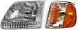 2-Piece Kit Driver Side Halogen Headlight, With bulb(s), OE Replacement, Includes (1) Corner Light and (1) Headlight