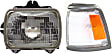 2-Piece Kit Driver Side Halogen Headlight, With bulb(s), For Models With NAL Brand Lamps Model, OE Replacement, Includes (1) Corner Light and (1) Headlight