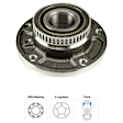 6-Piece Kit Front and Rear, Driver and Passenger Side Wheel Hub, 5 Lugs,, RWD, includes (2) Wheel Bearing and (4) Wheel Hub