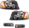 2003 Ford Expedition - 4-Piece Kit Driver and Passenger Side Halogen Headlight, With bulb(s), Production Date Up To December 1 2003, OE Replacement,  Includes (2) Fog Light and (2) Headlight