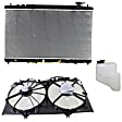 3-Piece Kit Radiator, 2.4L, 4Cyl, Includes (1) Radiator, (1) Cooling Fan Assembly and (1) Coolant Reservoir