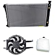 3-Piece Kit Radiator, Includes (1) Radiator, (1) Cooling Fan Assembly and (1) Coolant Reservoir