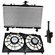 3-Piece Kit Radiator, 3.6L, 6Cyl, Includes (1) Radiator, (1) Cooling Fan Assembly and (1) Coolant Reservoir
