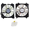 3-Piece Kit Driver and Passenger Side, 4 Cyl 2.4L, With Nippondenso Style Radiator Fan, Single fan, Includes (2) Cooling Fan Assembly and (1) Coolant Reservoir