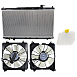 4-Piece Kit Radiator, 3.5L, 6Cyl, Includes (1) Radiator, (2) Cooling Fan Assembly and (1) Coolant Reservoir