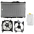 4-Piece Kit Radiator, 2.2L, 4Cyl, Includes (1) Radiator, (2) Cooling Fan Assembly and (1) Coolant Reservoir