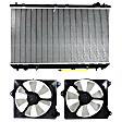 3-Piece Kit Radiator, 3.0L, 6Cyl, Includes (1) Radiator and (2) Cooling Fan Assembly