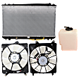 4-Piece Kit Radiator, 3.0L, 6Cyl, Includes (1) Radiator, (2) Cooling Fan Assembly and (1) Coolant Reservoir