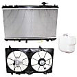 3-Piece Kit Radiator, 2.4L, 4Cyl, Includes (1) Radiator, (1) Cooling Fan Assembly and (1) Coolant Reservoir