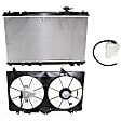 2003 Toyota Camry - 3-Piece Kit Radiator, Heavy Duty Cooling, Japan Built Vehicle, 2.4L 4Cyl,  Includes (1) Radiator, (1) Cooling Fan Assembly, and (1) Coolant Reservoir