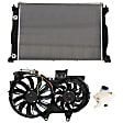 3-Piece Kit Radiator, Includes (1) Radiator, (1) Cooling Fan Assembly and (1) Coolant Reservoir