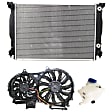 3-Piece Kit Radiator, 3.2L, 6Cyl, Includes (1) Radiator, (1) Cooling Fan Assembly and (1) Coolant Reservoir