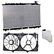 3-Piece Kit Radiator, 3.5L, 6Cyl, Includes (1) Radiator, (1) Cooling Fan Assembly and (1) Coolant Reservoir