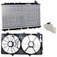 3-Piece Kit Radiator, 3.5L, 6Cyl, Includes (1) Radiator, (1) Cooling Fan Assembly and (1) Coolant Reservoir