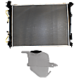 2-Piece Kit Radiator, Includes (1) Radiator and (1) Coolant Reservoir